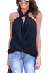 Sexy Black Athena Drape Wrapped Tank Top